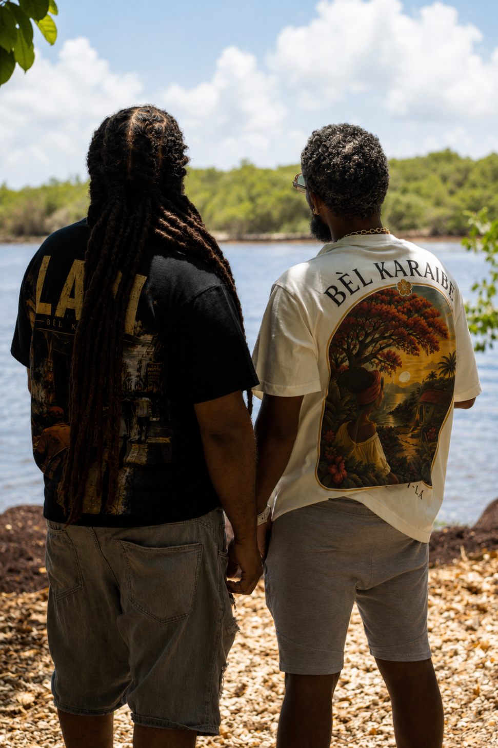 Shooting officiel BÈL KARAIBE — duo au bord de la rivière